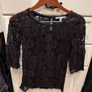 Chic Black Lace Blouse